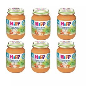 Hipp 4+ Ay 6x125 gr Organik Sebzeli ve Tavuk Pirinç Kavanoz Maması