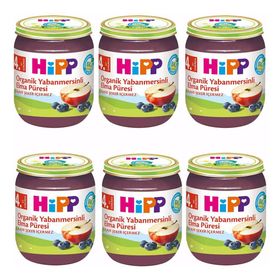 Hipp 4+ Ay 6x125 gr Yabanmersinli Elma Püresi Kavanoz Maması