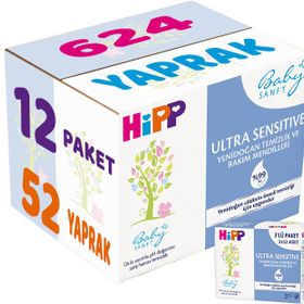 Hipp Baby Sanft Ultra Sensitive Yenidoğan 12x52'li Islak Havlu Mendil