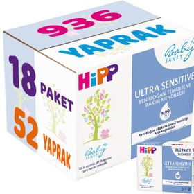 Hipp Baby Sanft Ultra Sensitive Yenidoğan 18x52'li Islak Havlu Mendil