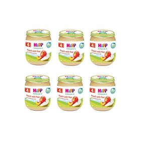 Hipp Organik Armut Şeftali Püresi 6x125 gr Kavanoz Maması