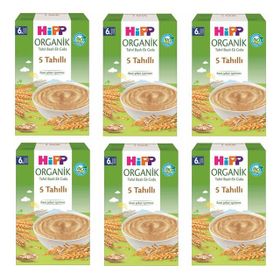 Hipp Tahıl Bazlı 200 gr 6'lı Organik 5 Tahıllı Kaşık Maması