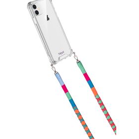 Hippi Raspberry 110 cm Renkli Örgü Deri Yassı Telefon ve Çanta Askısı