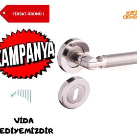 Hira Verda Nikel Saten Rozetli Oda Kapı Kolu