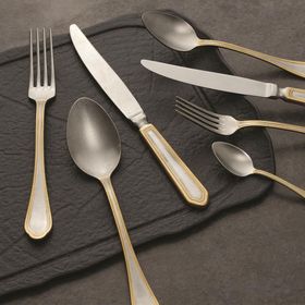 Hisar Floransa Gold 30 Parça 6 Kişilik Eskitme Çatal Kaşık Bıçak Takımı