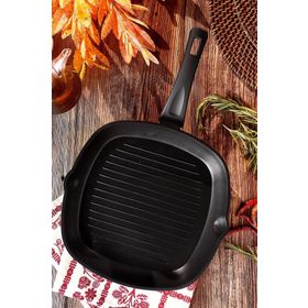 Hisar Milas Siyah 28 cm Granit Grill Izgara Tava