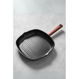 Hisar Oslo Ahşap 28 cm Granit Grill Tava