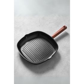 Hisar Oslo Ahşap 28 cm Granit Grill Tava