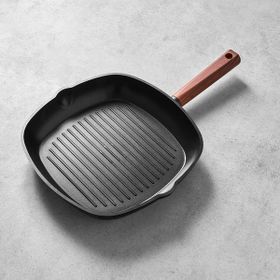 Hisar Oslo Ahşap 28 cm Granit Grill Tava