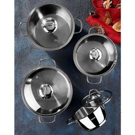 Hisar Teos 8 Parça Çelik İndüksiyon Tabanlı Tencere Seti