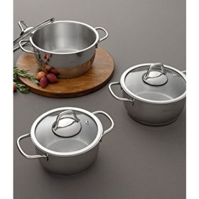 Hisar Teos Inox 8 Parça Çelik Tencere Seti