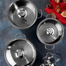 Hisar Teos Inox 8 Parça Çelik Tencere Seti