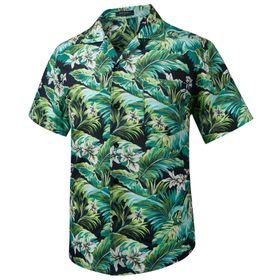 Hısdern Hawaii Funky Aloha Küba Camgöbeği Siyah Erkek Gömlek
