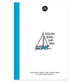 Hisli Şeyler Gidelim Buralardan 14x20 64 Yaprak Çizgili Defter