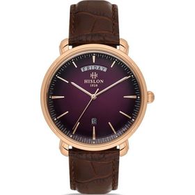Hislon Classic CL203R-06KR Kahverengi-Bordo Erkek Kol Saati