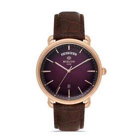 Hislon Classic CL203R-06KR Kahverengi-Bordo Erkek Kol Saati