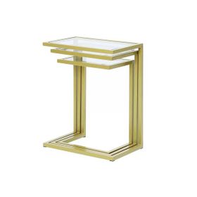 Hitit Dekorasyon Bruc Gold Metal 3'lü Zigon Sehpa