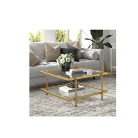 Hitit Dekorasyon Dolores Beyaz Gold Metal Orta Sehpa