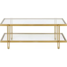 Hitit Dekorasyon Dolores Beyaz Gold Metal Orta Sehpa