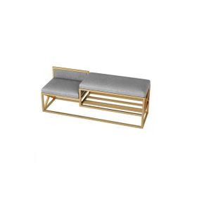 Hitit Dekorasyon Lulu Gold Metal Gri Benç Ayakkabılık