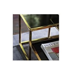 Hitit Dekorasyon Waleska Gold Metal Cam Orta Sehpa