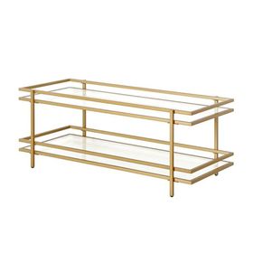 Hitit Dekorasyon Yashira Gold Metal Cam Orta Sehpa