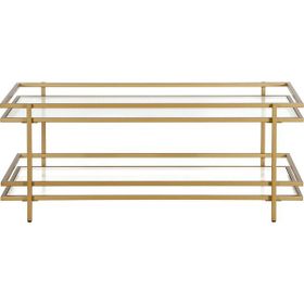 Hitit Dekorasyon Yashira Gold Metal Cam Orta Sehpa