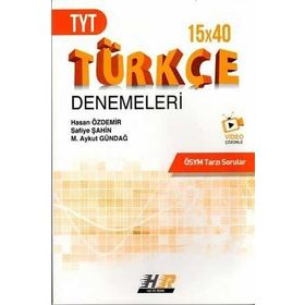 Hız ve Renk Yayınları TYT 15x40 Türkçe Denemeleri