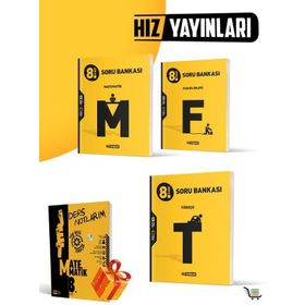 Hız Yayınları 8. Sınıf Türkçe + Fen Bilimleri + Matematik Soru Bankası Seti