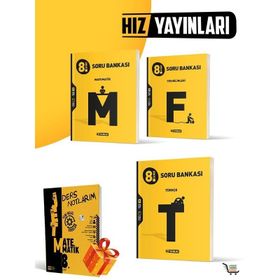 Hız Yayınları 8. Sınıf Türkçe + Fen Bilimleri + Matematik Soru Bankası Seti