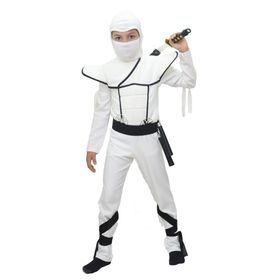 HKostüm Gizli Ninja 5-6 Yaş Beyaz Lüks Çocuk Kostümü