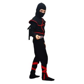 HKostüm Gizli Ninja 7-8 Yaş Siyah Lüks Çocuk Kostümü