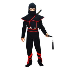 HKostüm Gizli Ninja 7-8 Yaş Siyah Lüks Çocuk Kostümü