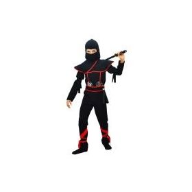 HKostüm Gizli Ninja 7-8 Yaş Siyah Lüks Çocuk Kostümü