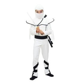 HKostüm Gizli Ninja 9-10 Yaş Beyaz Lüks Çocuk Kostümü