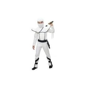 HKostüm Gizli Ninja 9-10 Yaş Beyaz Lüks Çocuk Kostümü