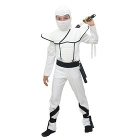 HKostüm Gizli Ninja 9-10 Yaş Beyaz Lüks Çocuk Kostümü