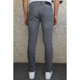 HLT Jeans HLTHE001942 Erkek Gri Slim Fit Taşlamalı Kot Pantolon