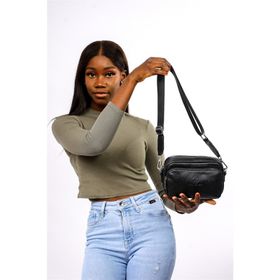HNB Madame Vera MV025 Siyah Çapraz Askılı Kadın Omuz Çantası