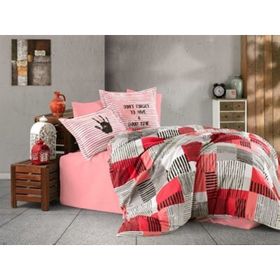 Hobby Bermuda Koral Tek Kişilik Poplin Nevresim Takımı