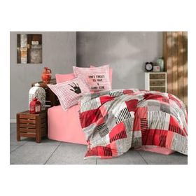 Hobby Bermuda Koral Tek Kişilik Poplin Nevresim Takımı