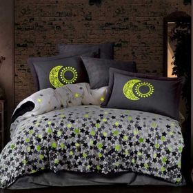Hobby Çift Kişilik Poplin Satars Gri Glow Parlayan Nevresim Takımı