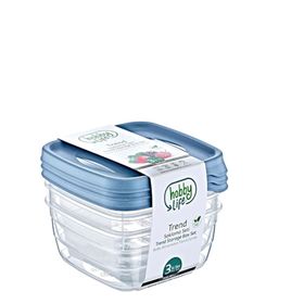 Hobby Life 21038 3'lü Kare Trend 500 ml Saklama Kabı