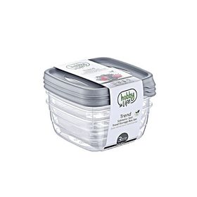 Hobby Life 21038 3'lü Kare Trend 500 ml Saklama Kabı