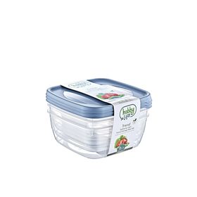 Hobby Life 21039 3'lü Kare Trend 900 ml Saklama Kabı