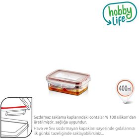Hobby Life 400 ml Plastik Dikdörtgen Sızdırmaz Saklama Kabı