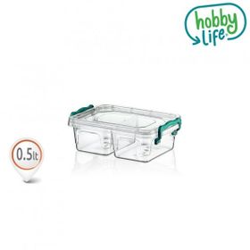 Hobby Life Plastik 0.5 lt Bölmeli Mülti Box 6'lı Saklama Kabı