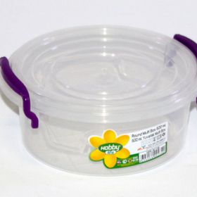 Hobby Life Plastik 0,6 Lt 6'lı Yuvarlak Multi Box Saklama Kabı