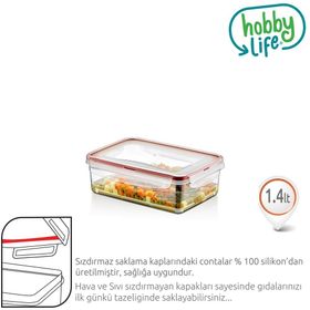 Hobby Life Plastik 1.4 Lt Dikdörtgen Sızdırmaz Saklama Kabı