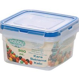 Hobby Life Plastik 300 ml. Kare Sızdırmaz Saklama Kabı